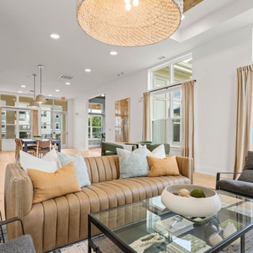 lounge with ample seating and modern decor